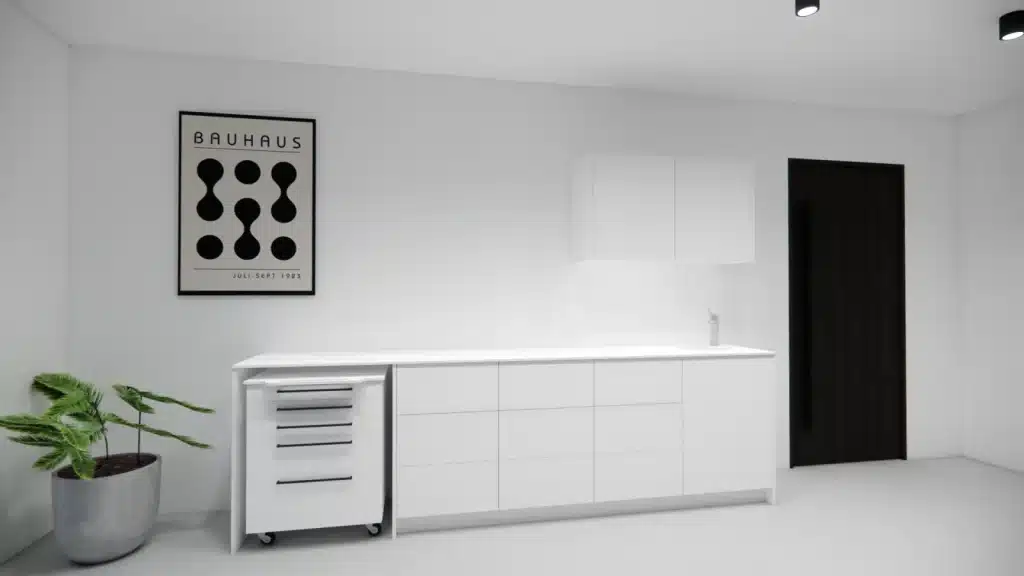 Rendu 3D d’un plan de travail médical sur mesure